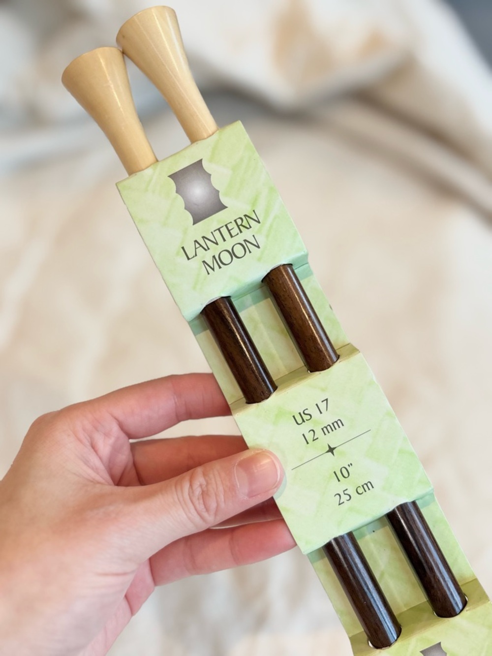 lantern moon US 17 / 12mm - dark brown ebony wood knitting needles NWT
